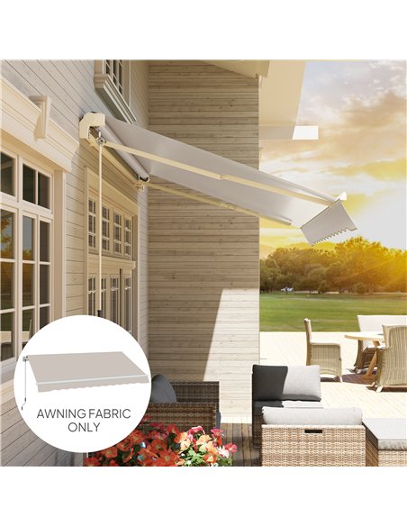 Outsunny Awning Replacement Canopy, Water Resistant UPF 50+ Sun Shade Cover for 3 x 2.5 m Garden Awning (Fabric Only), Cream Whi - pic 151062 | FastDaddyshop