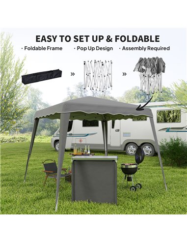 Outsunny 2.5 x 2.5M Pop up Garden Tent - Grey