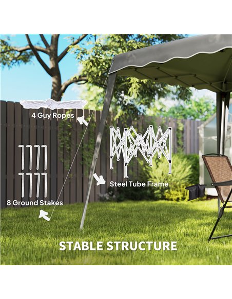 Outsunny 2.5 x 2.5M Pop up Garden Tent - Grey - pic 151068 | FastDaddyshop