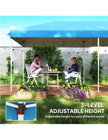Outsunny 3 x 6m Pop Up Gazebo, Outdoor Canopy Shelter, Marquee Party Wedding Tent with 6 Mesh Walls and Carry Bag, Blue