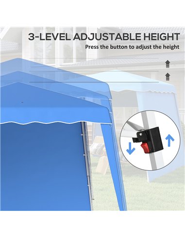 Outsunny 2.4 x 2.4m Two Wall Pop Up Gazebo - Blue