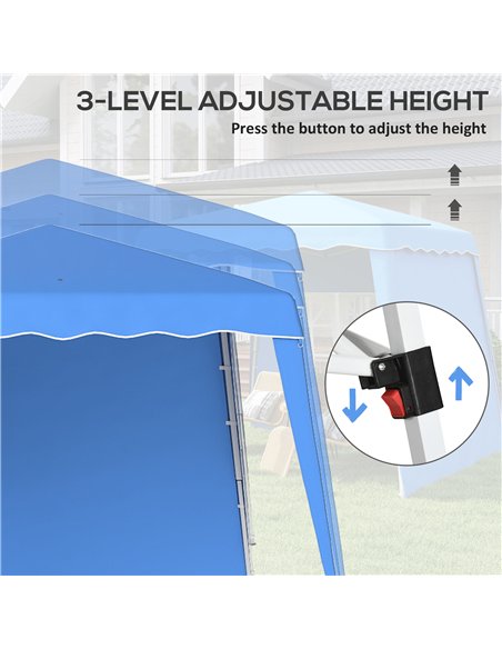 Outsunny 2.4 x 2.4m Two Wall Pop Up Gazebo - Blue - pic 151086 | FastDaddyshop