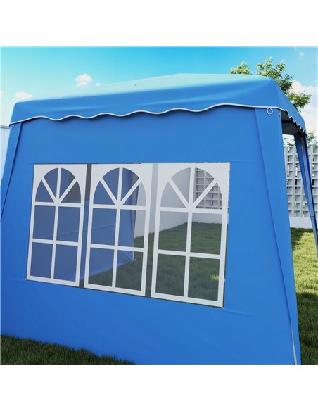 Outsunny 2.4 x 2.4m Two Wall Pop Up Gazebo - Blue - pic 151089 | FastDaddyshop