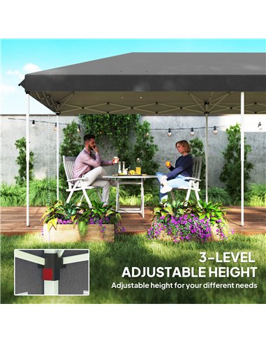 Outsunny 3 x 6m Pop Up Gazebo, Outdoor Canopy Shelter, Marquee Party Wedding Tent with 6 Mesh Walls and Carry Bag, Black