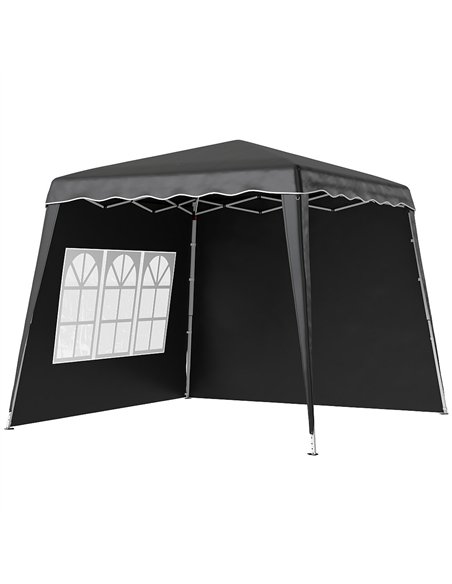 Outsunny 2.4 x 2.4m Two Wall Pop Up Gazebo - Black - pic 151099 | FastDaddyshop