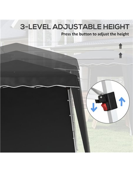 Outsunny 2.4 x 2.4m Two Wall Pop Up Gazebo - Black - pic 151104 | FastDaddyshop
