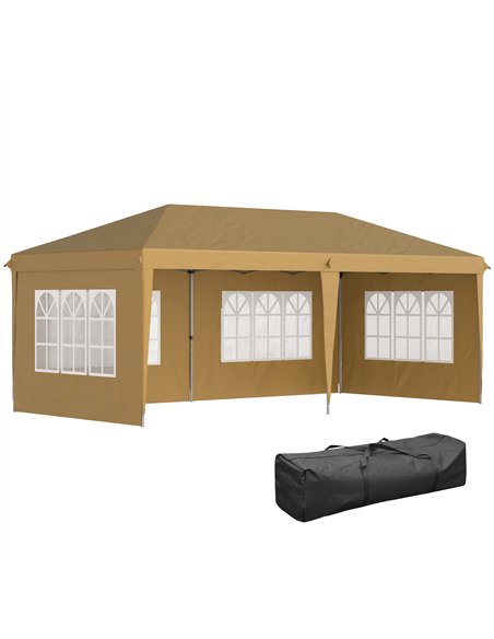Outsunny 3 x 6m Pop-Up Gazebo, with Removable Walls -  Khaki - pic 151108 | FastDaddyshop