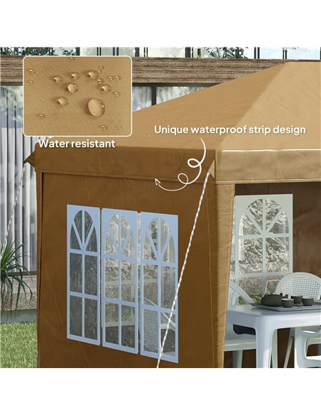Outsunny 3 x 6m Pop-Up Gazebo, with Removable Walls -  Khaki - pic 151113 | FastDaddyshop