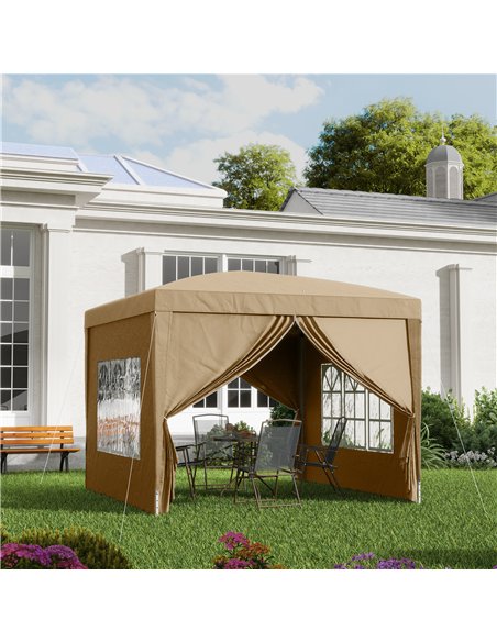 Outsunny 3 x 3(m) Pop Up Gazebo - Khaki - pic 151118 | FastDaddyshop