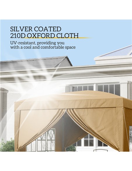 Outsunny 3 x 3(m) Pop Up Gazebo - Khaki - pic 151121 | FastDaddyshop