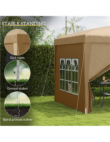 Outsunny 3 x 3(m) Pop Up Gazebo - Khaki