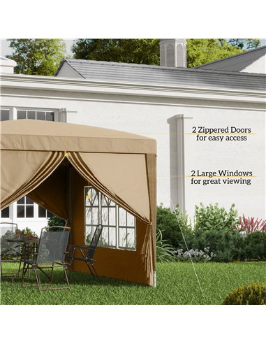 Outsunny 3 x 3(m) Pop Up Gazebo - Khaki