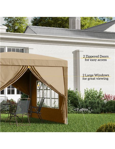 Outsunny 3 x 3(m) Pop Up Gazebo - Khaki - pic 151123 | FastDaddyshop