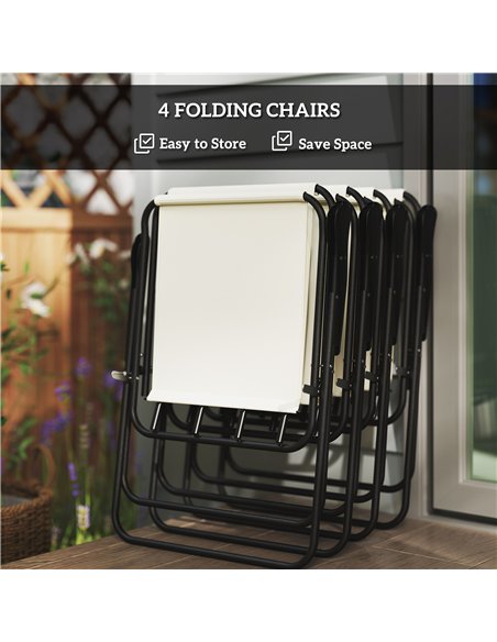 Outsunny 4 Seater Garden Furniture Set, 6 Pieces Garden Table and Chairs with Parasol, Outdoor Garden Dining Set with Folding Ch - pic 151193 | FastDaddyshop