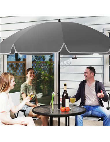 Outsunny 4 Seater Garden Furniture Set, 6 Pieces Garden Table and Chairs with Parasol, Outdoor Garden Dining Set with Folding Ch