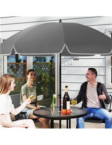 Outsunny 4 Seater Garden Furniture Set, 6 Pieces Garden Table and Chairs with Parasol, Outdoor Garden Dining Set with Folding Ch