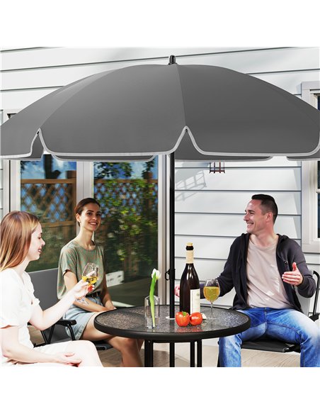 Outsunny 4 Seater Garden Furniture Set, 6 Pieces Garden Table and Chairs with Parasol, Outdoor Garden Dining Set with Folding Ch - pic 151205 | FastDaddyshop