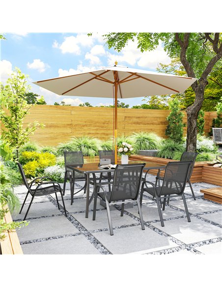 Outsunny Seven-Piece Outdoor Dining Set - Charcoal Grey - pic 151349 | FastDaddyshop