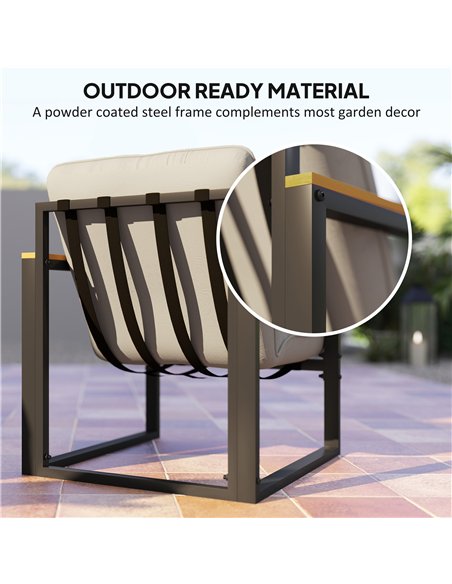 Outsunny Garden Furniture Set, 4 Piece Indoor Outdoor Conservatory with Loveseat Sofa, Armchairs, Glass Top Coffee Table, Cushio - pic 151382 | FastDaddyshop