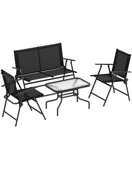 Outsunny 4 Pieces Patio Furniture Set - Black - pic 151414 | FastDaddyshop