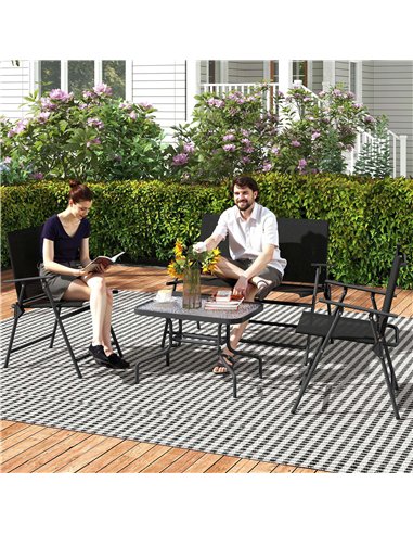Outsunny 4 Pieces Patio Furniture Set - Black