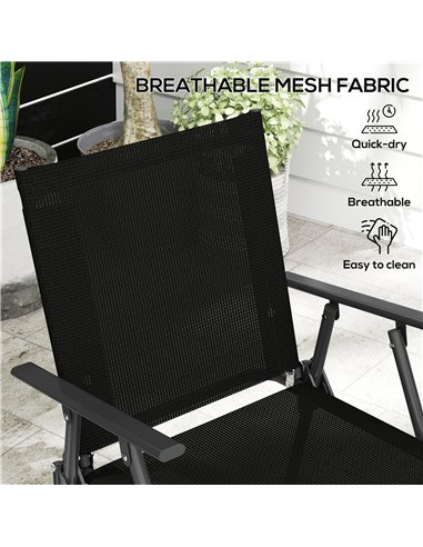 Outsunny 4 Pieces Patio Furniture Set - Black