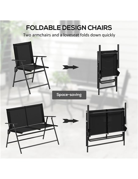 Outsunny 4 Pieces Patio Furniture Set - Black - pic 151418 | FastDaddyshop