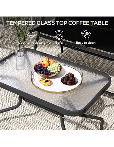 Outsunny 4 Pieces Patio Furniture Set - Black