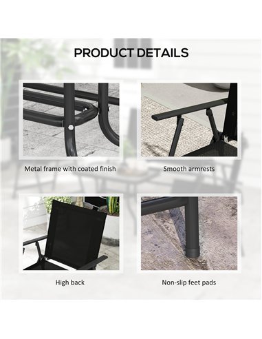 Outsunny 4 Pieces Patio Furniture Set - Black