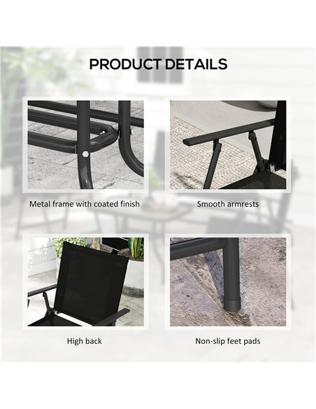 Outsunny 4 Pieces Patio Furniture Set - Black - pic 151420 | FastDaddyshop