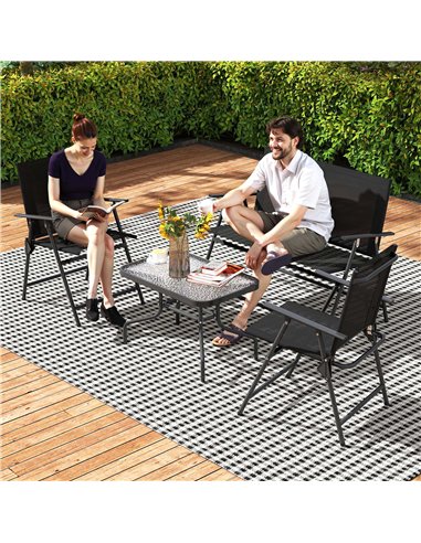Outsunny 4 Pieces Patio Furniture Set - Black