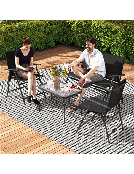 Outsunny 4 Pieces Patio Furniture Set - Black - pic 151421 | FastDaddyshop