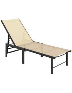 Outsunny Reclining Sun Lounger - Khaki