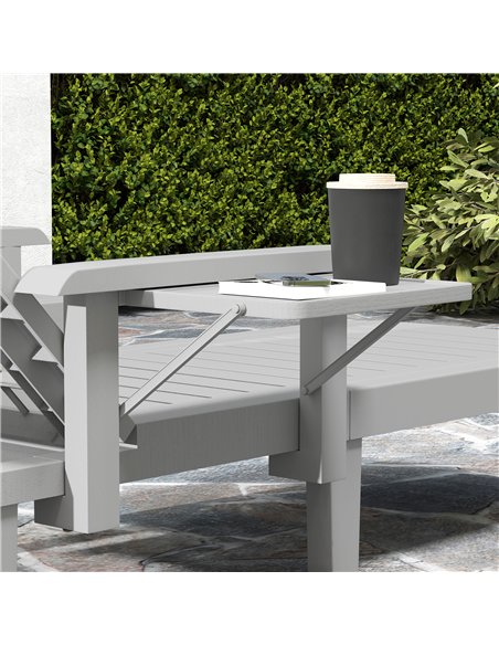 Outsunny Set of 2 Resin Reclining Sun Loungers for Garden, 5 Positions Adjustable Outdoor Chaise Lounge Chairs with Wood Texture - pic 151485 | FastDaddyshop