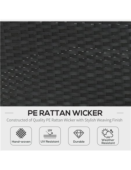 Outsunny 4-Seater Rattan Sofa Set with Cushion Pillows, Black - pic 15151 | FastDaddyshop