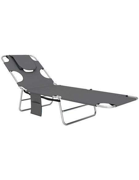 Outsunny Reclining Face Hole Sun Lounger - Dark Grey - pic 151513 | FastDaddyshop