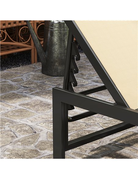 Outsunny Set of Two Reclining Sun Loungers - Khaki - pic 151539 | FastDaddyshop
