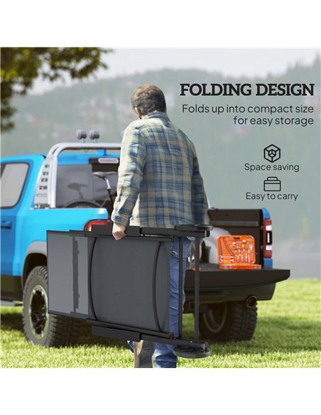 Outsunny Folding Sun Lounger with Wheels, 5-Position Adjustable Garden Chaise Lounge Sunbed with Armrests, Metal Frame Outdoor P - pic 151555 | FastDaddyshop