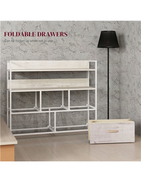 HOMCOM Rustic Chest of Five Fabric Drawers - Natural - pic 151608 | FastDaddyshop