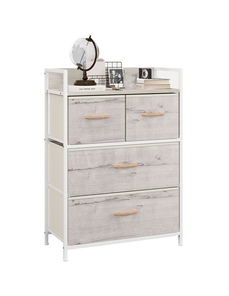 HOMCOM Rustic Chest of Four Fabric Drawers - Black - pic 151612 | FastDaddyshop