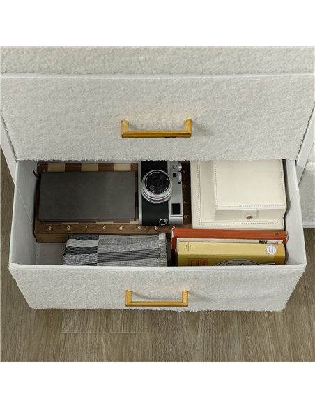 HOMCOM Chest of Drawers with 9 Fabric Drawers, Boucle Storage Organiser with Steel Frame, Fabric Dresser for Bedroom, Living Roo - pic 151683 | FastDaddyshop