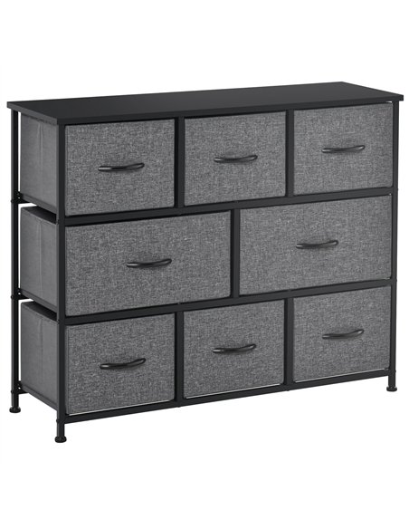 HOMCOM Chest of Drawers with 8 Foldable Drawers, 3-Tier Fabric Bedroom Dresser, Clothes Storage Unit for Bedroom Living Room, Da - pic 151693 | FastDaddyshop