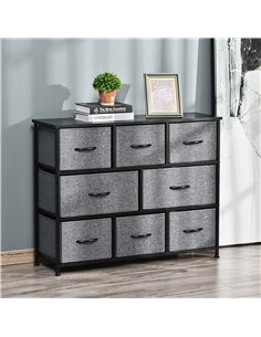 HOMCOM Chest of Drawers with 8 Foldable Drawers, 3-Tier Fabric Bedroom Dresser, Clothes Storage Unit for Bedroom Living Room, Da 2