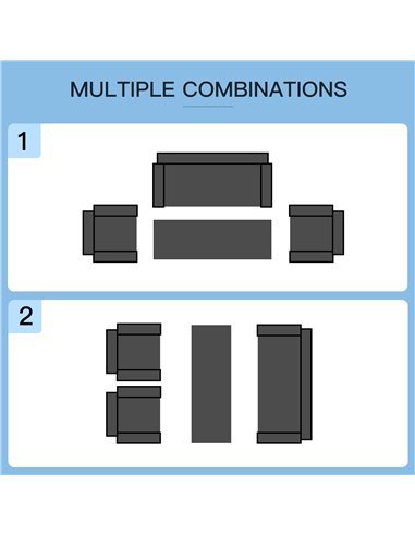 Outsunny 4-Seater Rattan Sofa Set Garden Rattan Furniture Wicker Steel Chair Seat Furniture Patio Rattan Garden Sofa Black