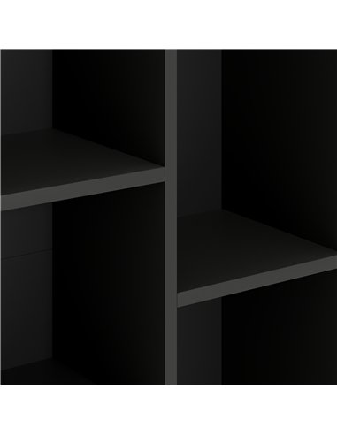 HOMCOM 2-Tier Bookshelf with 5 Compartments - Black