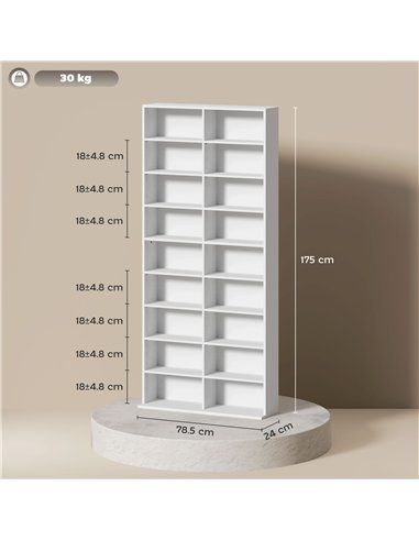 HOMCOM 640 CD Storage Tower - White