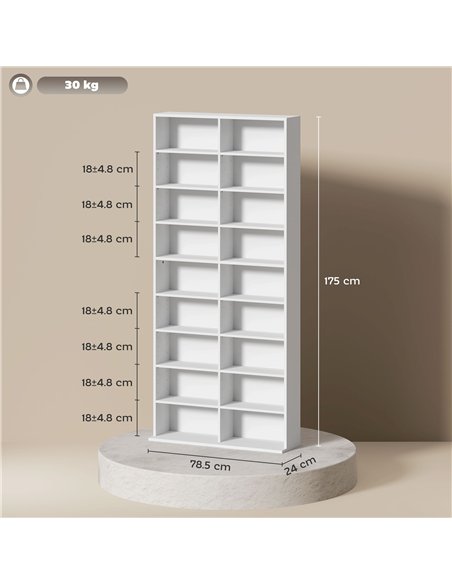 HOMCOM 640 CD Storage Tower - White - pic 151803 | FastDaddyshop