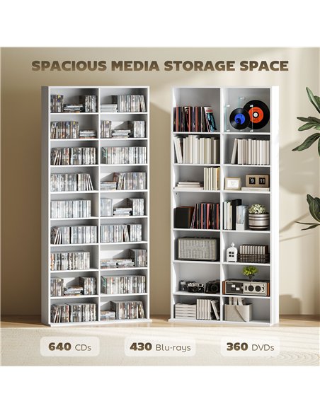 HOMCOM 640 CD Storage Tower - White - pic 151804 | FastDaddyshop