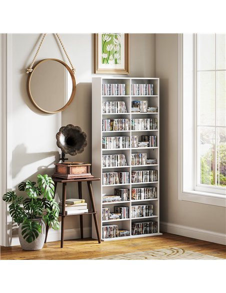 HOMCOM 640 CD Storage Tower - White - pic 151809 | FastDaddyshop