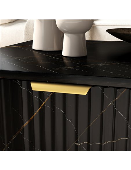 HOMCOM Elegant Marble Effect Storage Coffee Table - Black - pic 151816 | FastDaddyshop